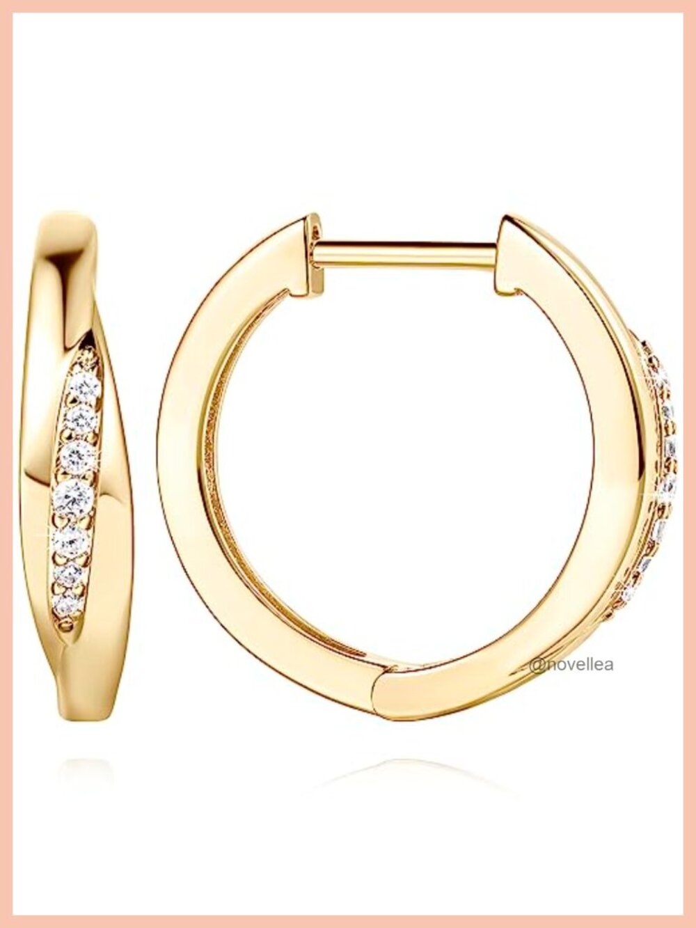 14k Gold Plated Hoop Earrings for Women Cubic Zirconia